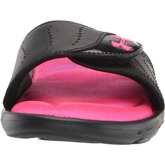 Under Armour Girls Ignite IX Slide Sandal Black/Pink/White 3Y US Little Kid New - Picture 4 of 9